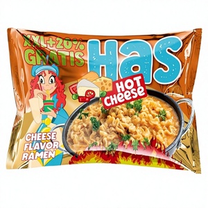 <b>Halal</b> Bulk Pack Hot Cheese Flavor Instant Ramen <b>Noodles</b> XXL 120g Fried Wheat Flour 3 Min Cook Time - Product Image 1