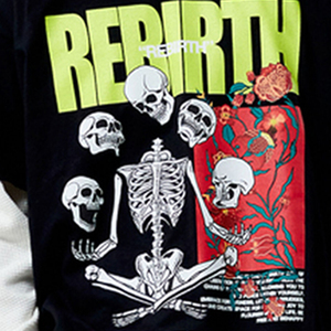 Impression personnalisée en coton graphique lourd avec impression dégradée 300 g/m² T-shirt écran de forme surdimensionnée pour hommes - Product Image 6