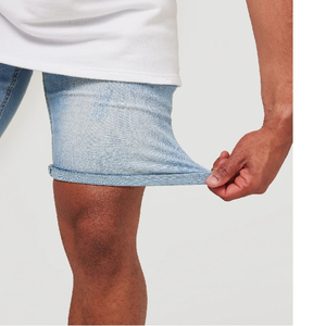 <b>Men's</b> High Quality Vintage Denim Shorts <b>Wide</b> <b>Leg</b> Baggy <b>Jeans</b> Solid Pattern Plus Size Casual Style Anti-Wrinkle Eco-Friendly - Product Image 3