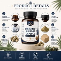 Capsules de soutien de la prostate au palmier nain, véganes, sans OGM, pour la santé masculine, vente en gros, fabricant OEM
