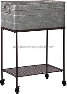 Galvanized Champagne Bucket with Stand or Wine Cooler for indoor outdoor parties Customizable - Product Image 5