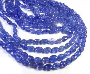 Perles ovales en Tanzanite bleue africaine de haute qualité, pierre précieuse naturelle polie et lisse, traitée thermiquement, pleochroïque, 5x4-9x6mm, collier de 18 pouces pour - Product Image 6