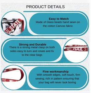 Ceintures en tissu et perles de verre faites à la main pour hommes et femmes en Inde Sangles de sac à main pour le jour du match et la fête - Product Image 6