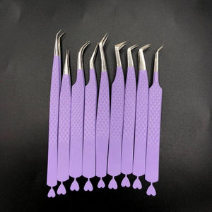 Pinzas Profesionales Antiestáticas y Antimagnéticas de Acero Inoxidable para Extensión de Pestañas, Estilo Corazón, Verdes, Lisas, de 10 mm, Ultrafinas - Product Image 1