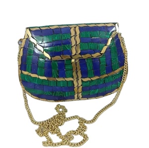 Diseño único señoras resina metal monedero marco bolso de mano monederos y bolsos de lujo para damas mujeres embrague indio hecho a mano - Product Image 1