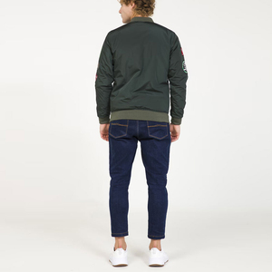 แจ็กเก็ตบอมเบอร์สำหรับผู้ชายเสื้อแจ็กเก็ตบอมเบอร์มีซิปพิมพ์โลโก้ตามสั่ง - Product Image 4