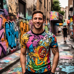 OEM Hombres Sublimación Camisetas Manga Corta Regular Fit Poliéster/Algodón Anti-UV Secado Rápido Transpirable Verano - Product Image 4