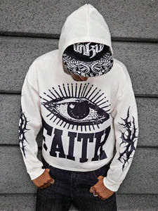 Sudadera con capucha estampada personalizable de invierno para hombre de tendencia/estilo con cremallera transpirable 100% algodón polar térmico - Product Image 4