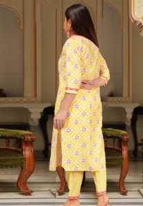 Elegante Floral Algodón Impreso Anarkali Kurta Conjunto Elegante Casual Lehriya Palazzo Dupatta Transpirable Ecológico Verano Festivo - Product Image 3