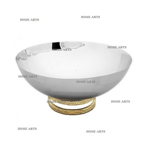 Bol décoratif en acier inoxydable, couleur argent et or, taille personnalisée, pour desserts et collations, utilisation à la maison et pour les fêtes, en vente - Product Image 4