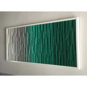Emerald Green Gradient Wood Mosaic <b>Wall</b> <b>Decor</b> Accent-3x1.5 to 8x3.5 Sizes - Product Image 2