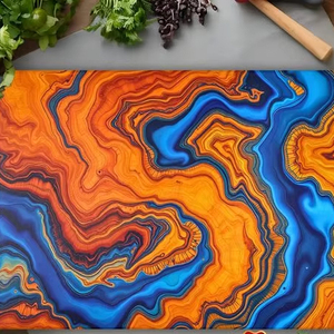 Tabla de cortar hecha a mano de resina ASSISTANT Tabla de cortar con remolino de agua y patrón de efecto de mármol utilizado en el hogar y el hotel - Product Image 6