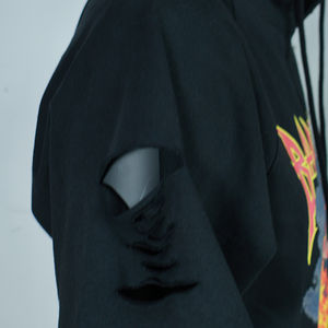 Camisetas con Capucha para Hombre al por Mayor, OEM, Personalizadas, Manga Corta, 100% Algodón, Holgadas, Lisas, con Relieve - Product Image 4