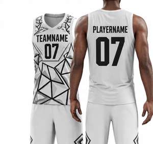 Uniforme de Baloncesto de Alta Calidad, 100% Poliéster, Transpirable, con Malla, Impresión Personalizada por Sublimación, Camiseta y Pantalones Cortos - Product Image 1