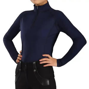 Venta al por mayor Popular logotipo personalizado transpirable secado rápido equitación Tops camisa manga larga ropa ecuestre - Product Image 1