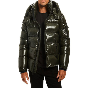 Pakistan fait de haute qualité respirant hommes doudoune meilleure vente surdimensionné hiver col montant toile tissu uni teint - Product Image 5