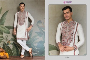 ผ้าไหม viscos พร้อมด้ายเย็บปักถักร้อยคน kurta ผู้ส่งออกทั่วโลกในอัตราการขายทั้งหมดจาก surat - Product Image 3