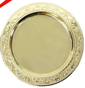 Plaque de chargeur de conception royale finie dorée à haute vente pour le restaurant d'hôtel de mariage - Product Image 1