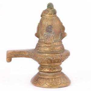 Estatua de latón indio hecho a mano para decoración del hogar, escultura de Mukha Linga antigua de Shiva, artículos de regalo, tamaño: 10x7 cm SBF-186 - Product Image 3
