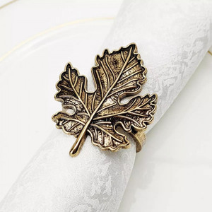 Servilletero de Metal de latón con diseño de hoja, decoración de vajilla para el hogar de Hotel, servilletero de Metal, decoración de mesa de boda, servilletero - Product Image 1