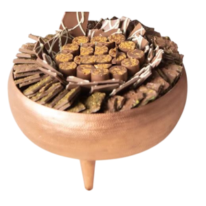 Bol de service à chocolat en métal martelé de la meilleure qualité dessus de table décoratif pour la maison poli et fabuleux pour les mariages prix d'usine - Product Image 3