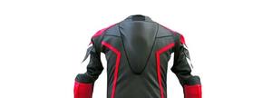 One Piece Motorcycle Leather Racing <b>Suit</b> <b>Black</b> <b>Red</b> & White Professional One Piece Leather Motorcycle Racing <b>Suit</b> with Armor - Product Image 4