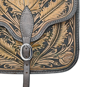 Bolsas de sillín de salto ecuestre de cuero genuino de alta calidad, ropa de equitación occidental mecanizada a mano para caballos - Product Image 3