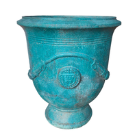 Pot de fleurs en fibre de verre de luxe, grand récipient décoratif de jardin, style urne classique, décoration de plantes et de fleurs pour patio extérieur