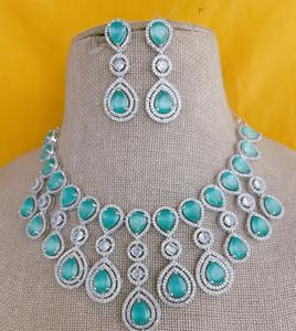 Impresionante conjunto de collar de circón brillante de lujo de excelente calidad con pendientes para boda, ropa de fiesta de compromiso para mujer - Product Image 4