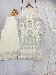 Meilleures ventes Antra Lifestyle Salwar Kameez pakistanais Bollywood avec palazzo assorti en georgette, séchage rapide, toutes saisons, look traditionnel - Product Image 2