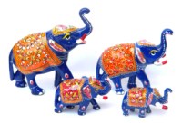 Statuette d'éléphant peinte à la main en aluminium blanc, style moderne, décoration intérieure, fabrication indienne