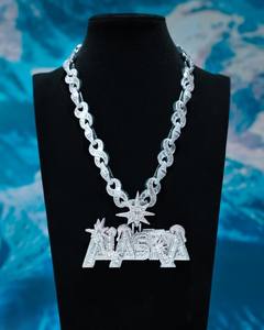 Colgante con Inicial Personalizada para Hombre, Plata de Ley 925, Diamante Moissanite VVS, Estilo Hip Hop, Colgante con Nombre de Letra con Incrustaciones, IGI - Product Image 1