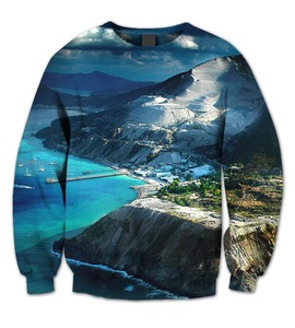 Sudaderas de ropa griega personalizadas de alta calidad, suéteres con estampado de montaña de lana de talla grande - Product Image 1