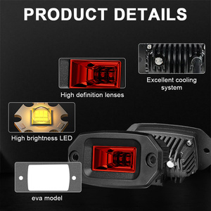 En stock : Projecteurs LED encastrés 20W à faisceau large, mini feux antibrouillard LED, feux de pare-chocs pour camion, pick-up, UTV, VTT, SUV, bateau, voiture - Product Image 3