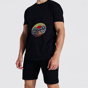 Conjunto de camiseta y pantalones cortos personalizados para hombre, moda elegante, bordado, transpirable, 2 piezas, personalizable, en Escabeche - Product Image 3