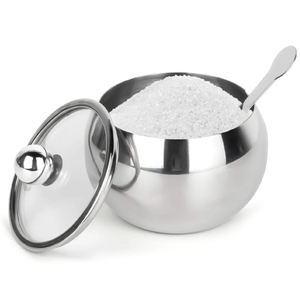 Ensemble de bols à sucre et sel en acier inoxydable personnalisés pot à herbes et épices artisanat logo personnalisé accepté artisanat de qualité supérieure - Product Image 5