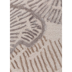 Tapis rectangulaire en laine et viscose tufté à la main, motif rayures abstraites, couleur ivoire, pour salon, chambre, couloir - TR-15257 - Product Image 3
