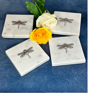 ชุดแผ่นรองแก้วหินอ่อนสีขาวทรงกลมลายเส้นสีทองมีจำหน่ายในราคาขายส่ง - Product Image 4