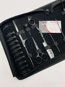 Kit de herramientas de extensión de cabello atado a mano Micro Link negro mate profesional Alicates de extensión de cabello de acero inoxidable - Product Image 2