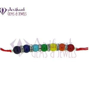 ARIHANT GEMS & JEWELS Pulsera de Cristal Curativa Energética de 7 Chakras Multicolor, Rakhi para Hermanos - Product Image 2