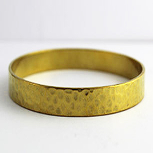 1940 californie vert Floral nouvel an marron vieilli en laiton martelé Texture bijoux américain en laiton bracelet Artisan bijoux - Product Image 2