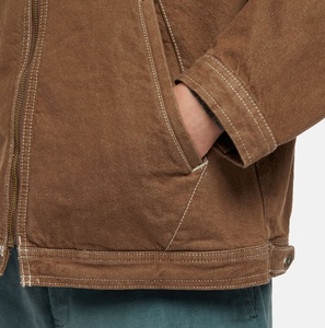 Veste de travail personnalisée en toile épaisse doublée avec fermeture éclair pour homme, veste d'hiver de style décontracté, veste de charpentier - Product Image 5