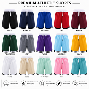 Shorts de basketball personnalisés OEM, shorts d'entraînement en mesh sublimé, shorts de sport à séchage rapide, fabricant de shorts d'équipe - Product Image 2