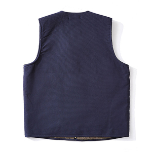 Chaleco de lana reversible con logotipo personalizado de invierno, abrigo informal de Color sólido con bolsillo frontal cálido para hombres - Product Image 6