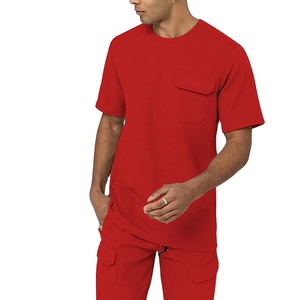 Transpirable amarillo liso verano hombres pantalones cortos dos piezas secado rápido ropa deportiva pantalones cortos conjuntos 2026 - Product Image 1