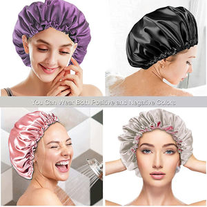 Gorro de dormir sedoso de nuevo estilo, gorro de dormir de noche liso, gorro de satén para mujer, calidad demasiado vendida, impresión personalizada - Product Image 5