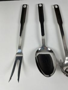 Juego de servidor de pasta gris en acero inoxidable con acabado de espejo perfecto para soluciones elegantes de servicio de mesa y utensilios de cocina - Product Image 4
