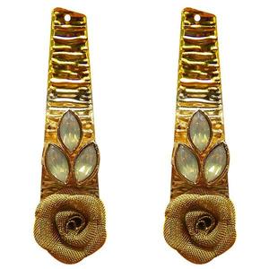 Kriaa Gold-Plated <b>Resin</b> Stone Floral Dangle <b>Earrings</b> 1311407C Fine Dangle Jewelry - Product Image 1