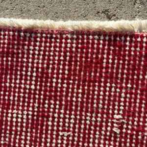 Alfombra Turca de 3.37x6.7 pies, Alfombra Vintage, Alfombra de Lana con Camuflaje Rojo - Product Image 5