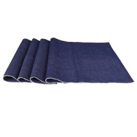 Nappe de table en coton tissé 100% coton, motif carré uni, luxe moderne européen, séchage rapide, bleu marine, pour la maison, les hôtels, les mariages